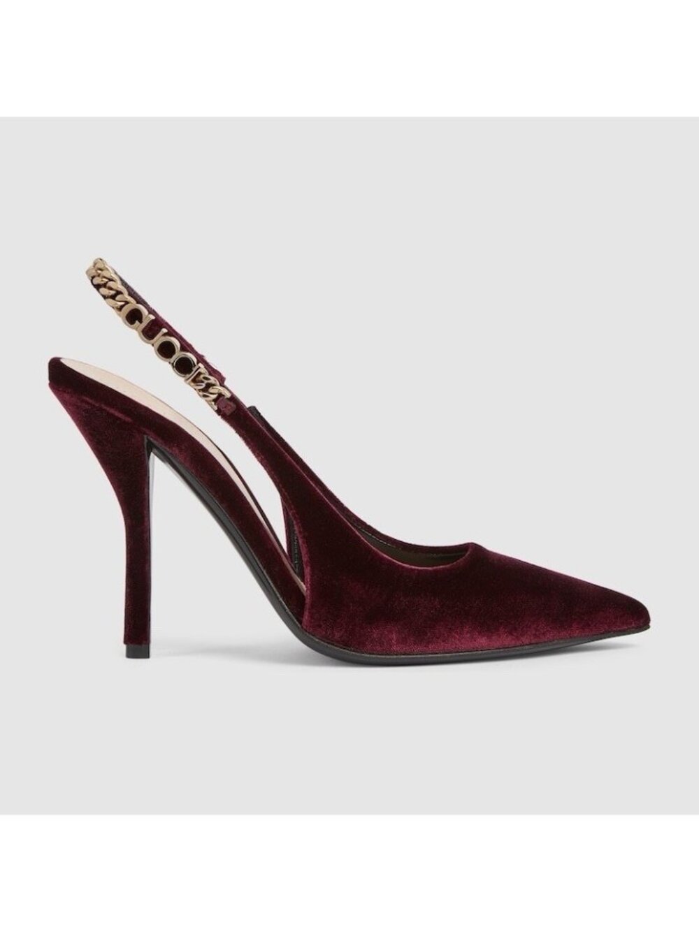 NEW GUCCI SIGNORIA Burgundy Heels Velvet Sz 40 100% Authentic